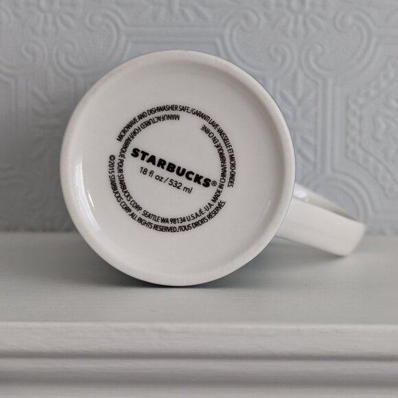 Starbucks 2015 Holiday tall mug Green and Gold - 18 oz - Picture 7 of 8